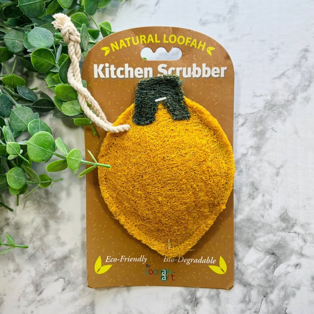 Loofah-Art 100% Natural Loofah Kitchen Scrubber, Lemon